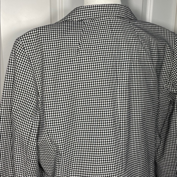 Talbots Tailored Gingham Blazer Size 16 Black White One Button Notched Pockets - Picture 10 of 17
